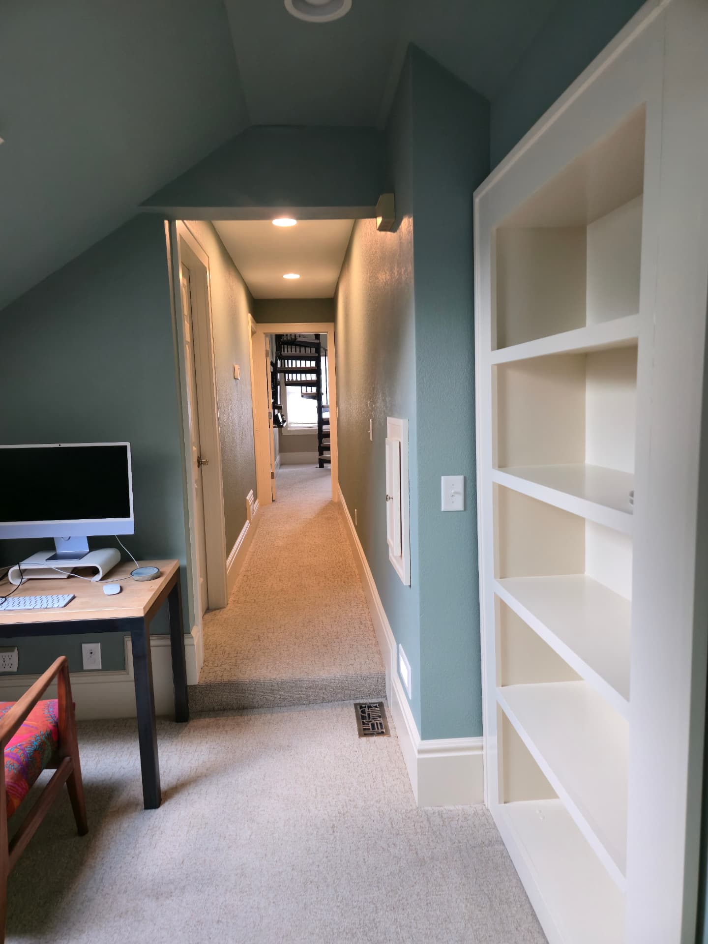 Teal Hallway Interior Painting in Roseville, MN